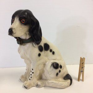 Vintage Chalkware Dog Detailed Leather Collar